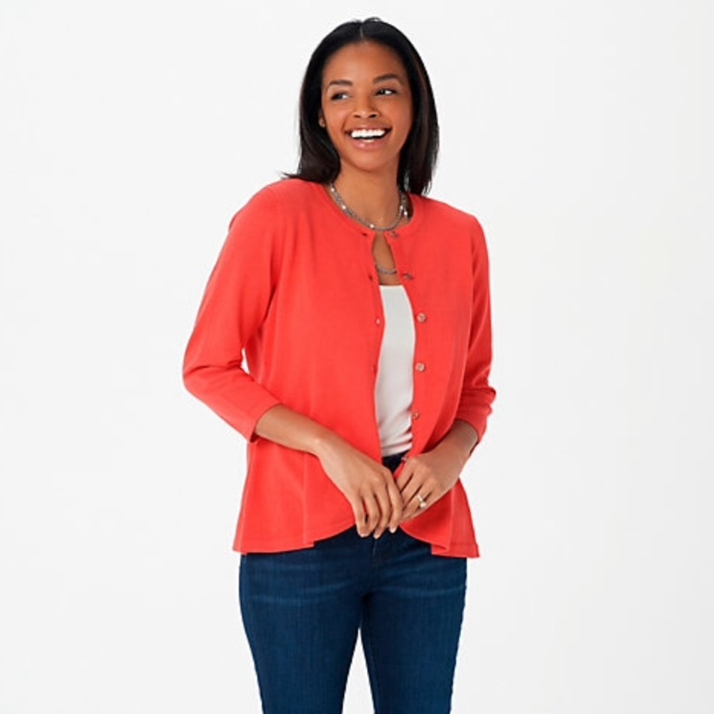 Isaac Mizrahi Live! Button down Sweater 1X NEW